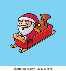 Cute and simple santa clause riding train