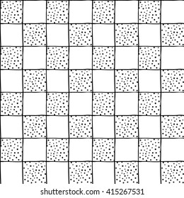 Cute simple seamless checkered pattern. Outline. Contour. Can be used for wallpaper, pattern fills, greeting cards, wrapping paper, scrap booking and textile or fabric. Vector illustration. EPS 10.