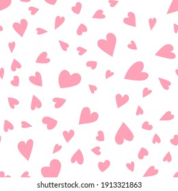 Cute Simple Seamless Pattern Love Heart Background. Vector Illustration