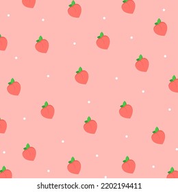 cute and simple seamless pattern peach background for textile, fruit packaging, etc