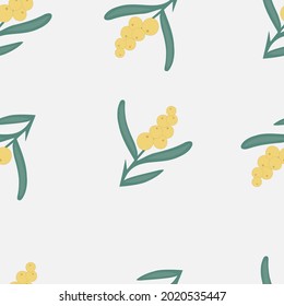 Cute simple seamless pattern with sea buckthorn made in vector. Pattern for textile, prints, etc.