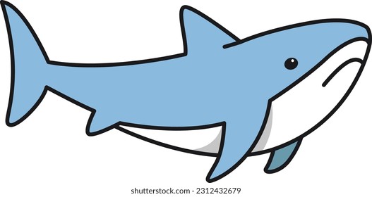 Cute and Simple Shark Illustration
