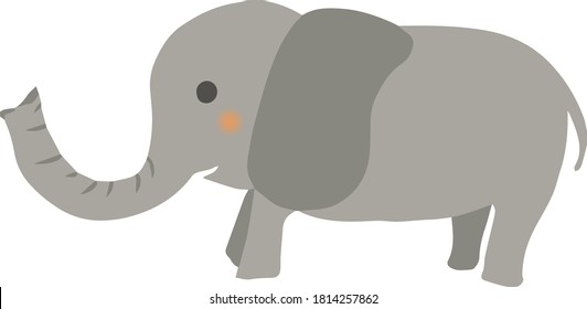 Cute simple sideways elephant illustration