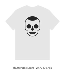 cute simple skull tshirt fashion vector illustration template design