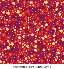Cute simple small flowers pattern. Seamless vector graphic design for wrapping paper, textile print, wedding, birthday cards. Floral background with hand drawn flowers.