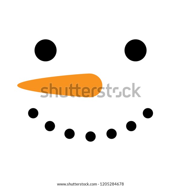 かわいい単純な雪だるまのベクターイラスト 白い背景に雪だるまの顔 頭 正方形のアイコン のベクター画像素材 ロイヤリティフリー 1205284678