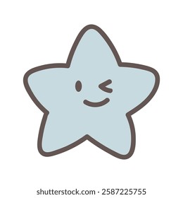 A cute and simple star winking