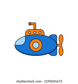 Cute and simple submarine design illustration