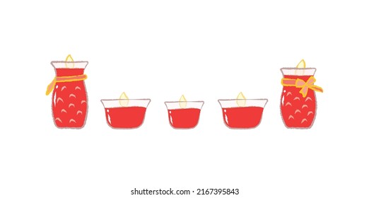 Cute simple Taiwanese Ghost festival candle in cartoonish flat illustration art design