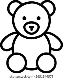 Un dibujo lindo y simple del oso de peluche, perfecto para los diseños de los niños, la Ilustración vectorial, y las necesidades del diseño del icono
