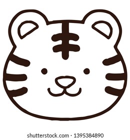 Cute and simple tiger lineart 