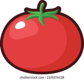 Cute and simple tomato illustration (with main line)