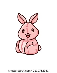 Vector de conejito de juguete simple y simple