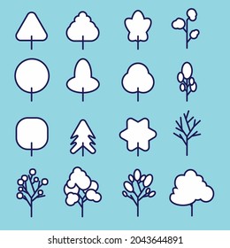Cute And Simple Tree Line Icon Vector.