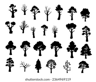 Cute simple tree silhouette, Simple modern style tree