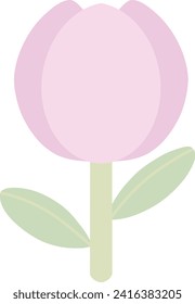 Cute and Simple Tulip Flower Illustration