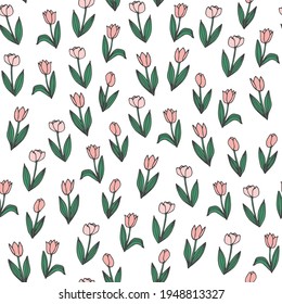 Dibujos simples de tulipanes simples de dibujos de doodle sin inconvenientes