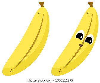 Cute Simple Vector Banana Illustration Character