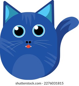 Cute simple vector cat, flat design ready to print, NFT component