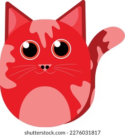Cute simple vector cat, flat design ready to print, NFT component