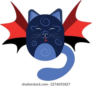 Cute simple vector cat, flat design ready to print, NFT component