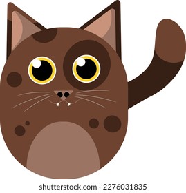 Cute simple vector cat, flat design ready to print, NFT component