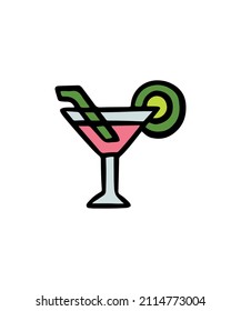 Cute and simple vector cocktail drawings