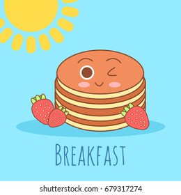 Cute and simple vector frame illustration with omelet, olive oil, eggs, milk, salt, onion, mushrooms, tomato, bell pepper and hearts. Funny summer colorful illustration.