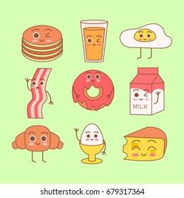 Cute and simple vector frame illustration with omelet, olive oil, eggs, milk, salt, onion, mushrooms, tomato, bell pepper and hearts. Funny summer colorful illustration.