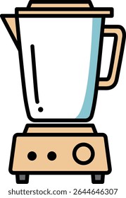 Cute simple vector illustration of a blender isolated on white background｜blender, kitchen appliance, smoothie maker, vector