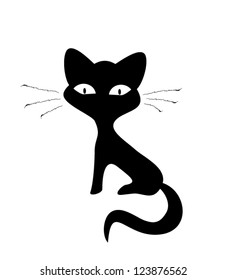 Cute simple vector kitten