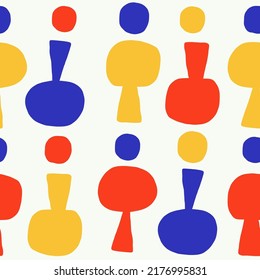 Cute simple vector pattern and abstract shapes   dots  Fun   colorful  hand drawn texture
