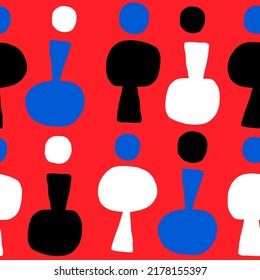 Cute simple vector pattern and abstract shapes   dots  Fun   colorful  hand drawn texture