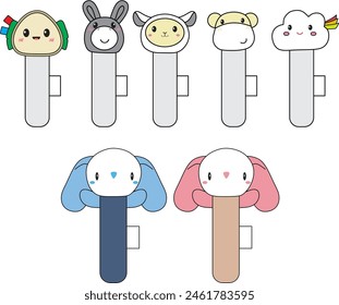 cute simple vector rattle animal