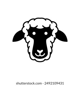 cute and simple vector sheep head logo