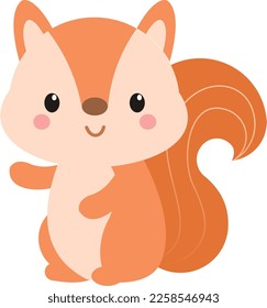 cute simple vector squirrel orange collour