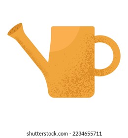 Cute and simple watering can, isolated vector illustration in flat style