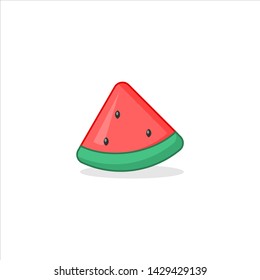 cute and simple watermelon fruit logo icon vector 