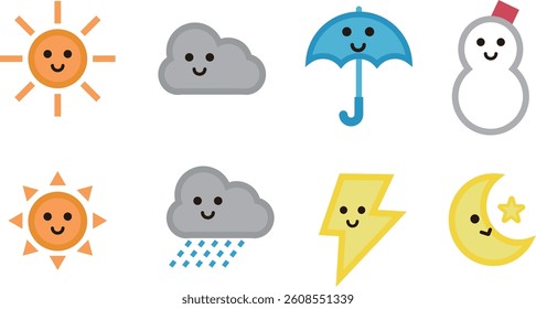 Cute and simple weather icon set