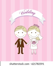 cute simple wedding couple for invitation and others