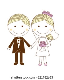 cute simple wedding couple for invitation and others