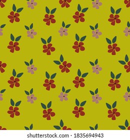 Cute and simple wild flower seamless pattern.Great for textile,fabric,wrapping paper,scrapbooking,ceramic motifs.flower background.