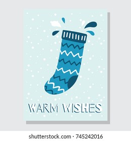 Cute simple winter theme post card design template series.
