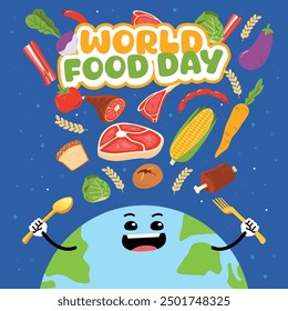 Cute and simple world food day poster