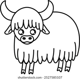 Bonito e Simples Yak Line Art