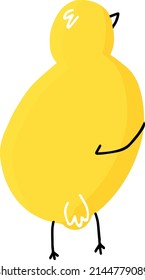 cute simple yellow chick isolated vector hand drawing