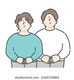 Cute and simple young couple illustration