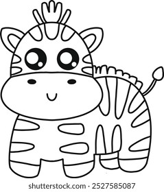 Cute and Simple Zebra Line Art