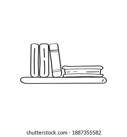 Geräumige einfache Buchregalgrafik. Vektordoodgrafik