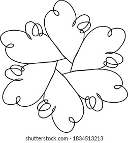 Cute single drawn floral element.  Doodle vector illustration for wedding designs, greeting cards and logos.